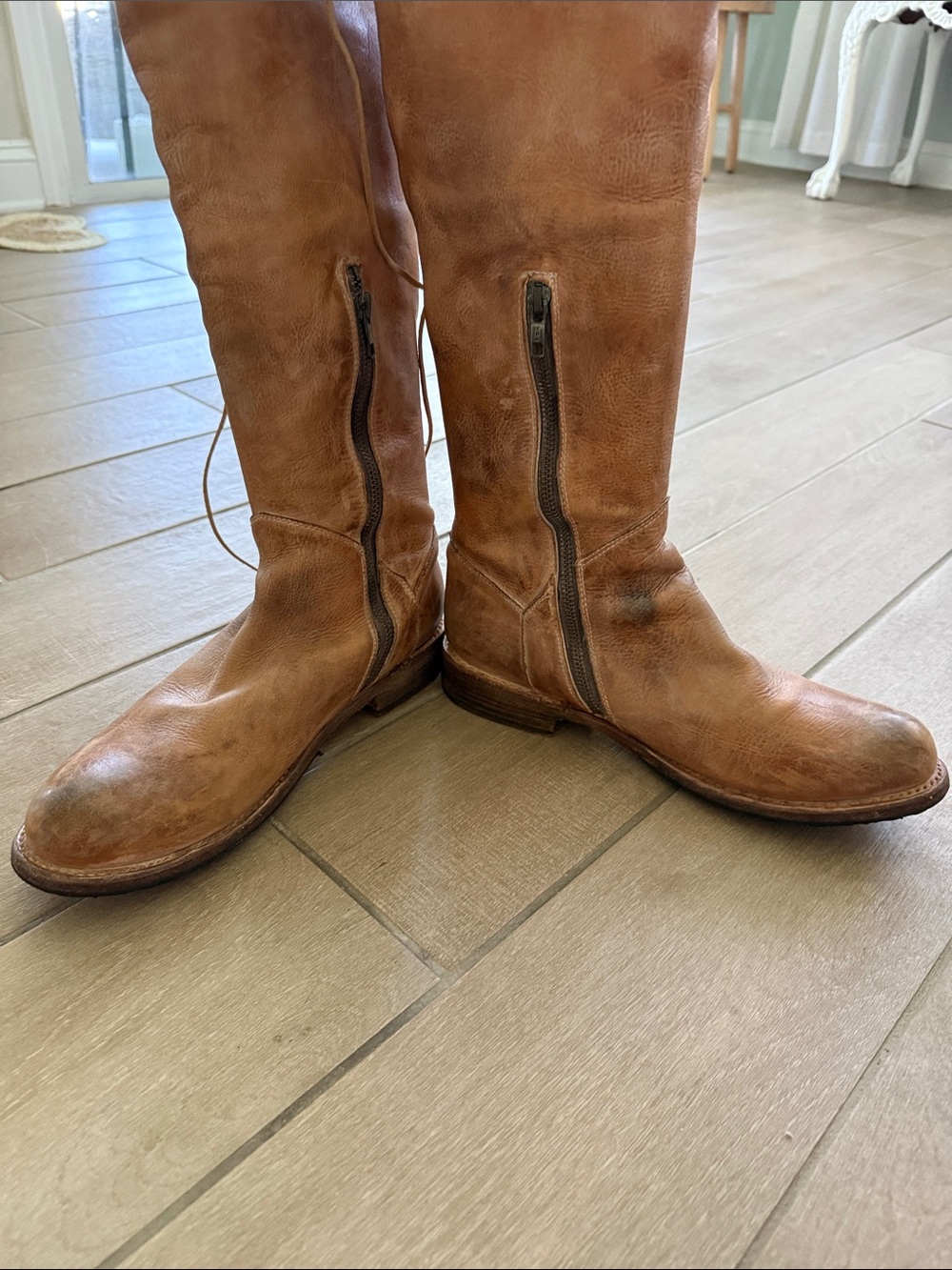 Bed Stu Manchester Cognac Leather Over-the-Knee Riding Boots 10 women - Picture 3 of 13